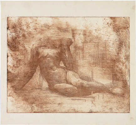 Быковская Евгения Константиновна, Костин Сергей Николаевич, Гущин Николай Михайлович, Аркадьевский Сергей Герасимович, Фроман Павел Петрович, Шумилович С.. Из собрания Лидина подборка из семи листов с изображениями обнаженных натурщиц